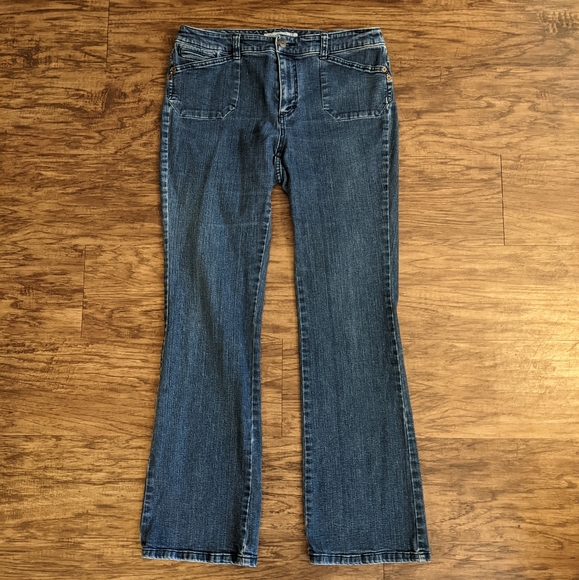 Chico's Platinum Denim Flared Jeans - Picture 1 of 8